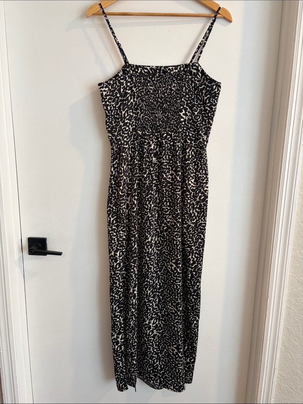 A New Day black and white maxi dress adjustable straps side slit size small - Picture 6 of 8